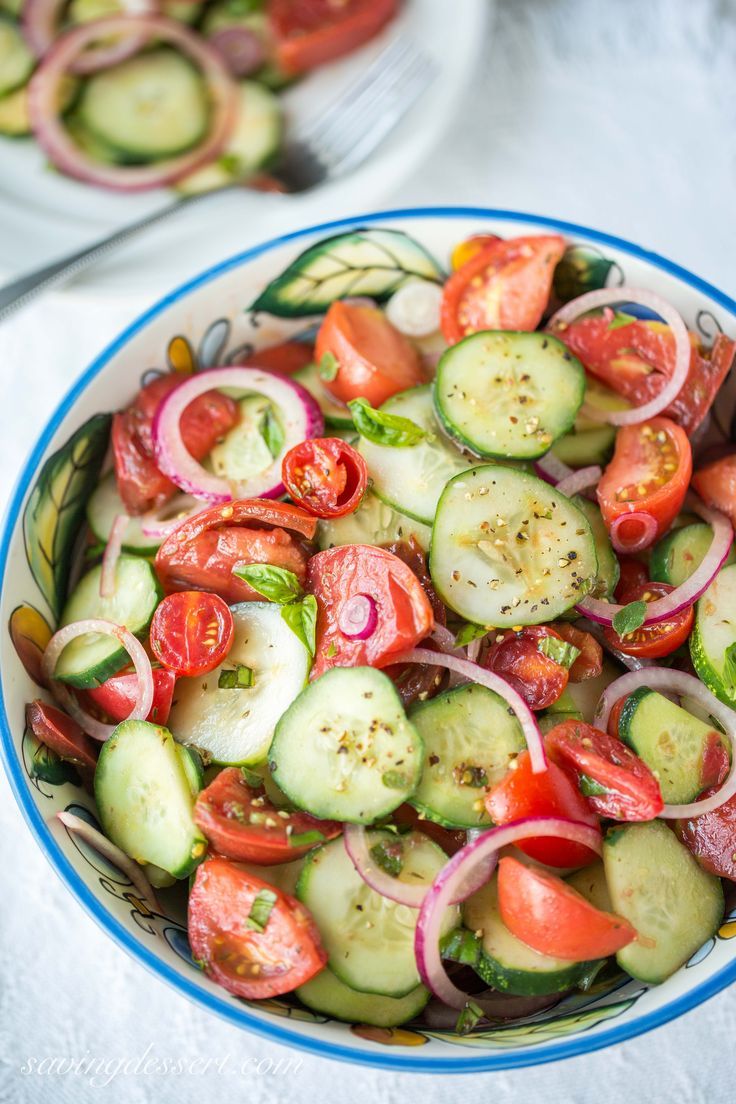 Tomato Cucumber Salad with Herb Dressing